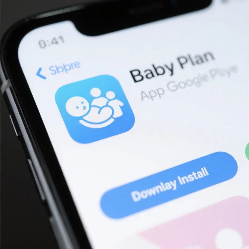 手机屏幕显示《宝宝计划》App下载界面